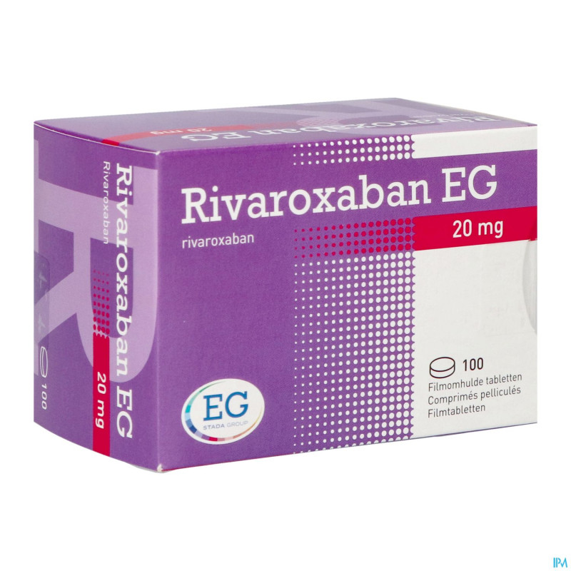 Rivaroxaban eg 20mg comp pell 100