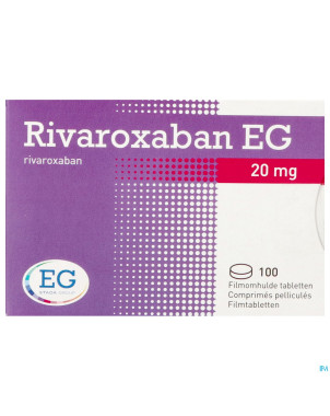 Rivaroxaban eg 20mg comp pell 100