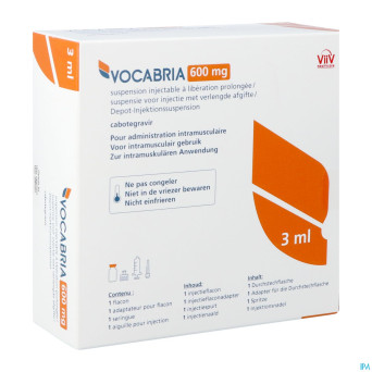 Vocabria 600mg orifarm susp inj lib.prol. fl 3ml