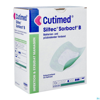 Cutimed siltec sorbact b 7,5x7,5cm 10