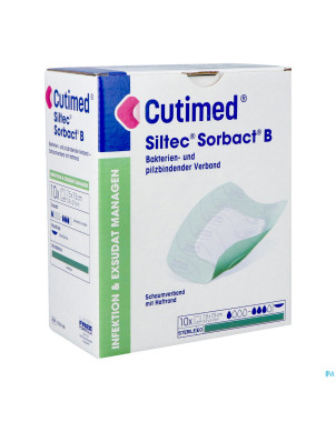 Cutimed siltec sorbact b 7,5x7,5cm 10
