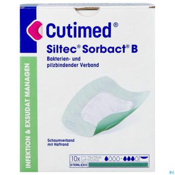 Cutimed siltec sorbact b 7,5x7,5cm 10