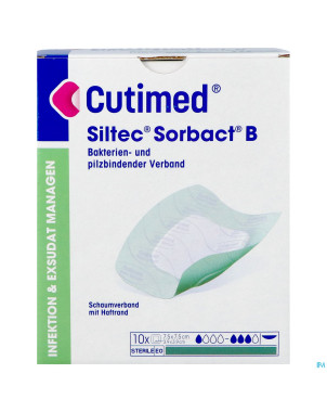 Cutimed siltec sorbact b 7,5x7,5cm 10