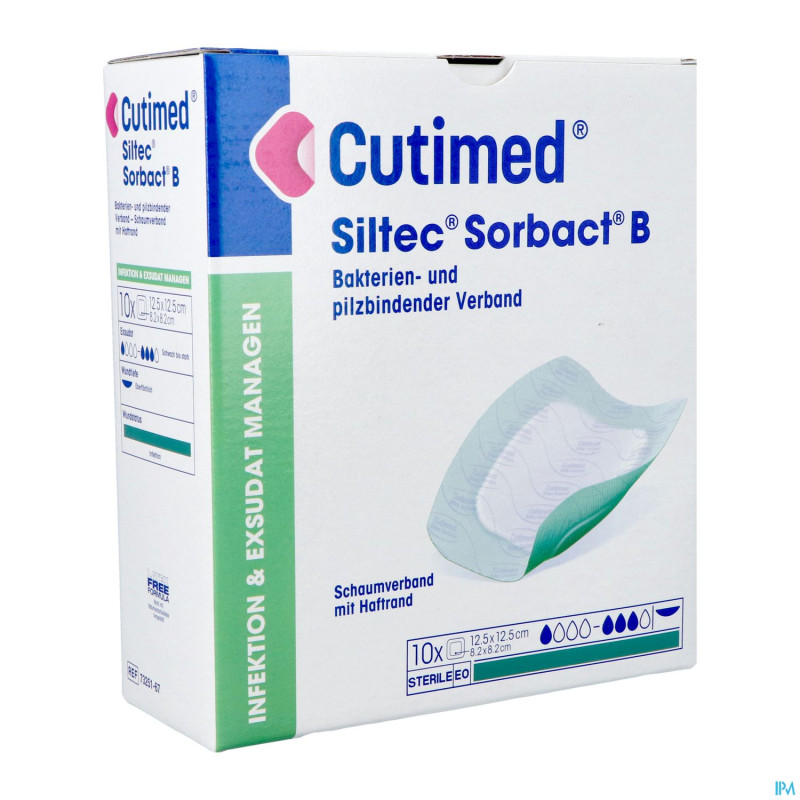 Cutimed siltec sorbact b 12,5x12,5cm 10