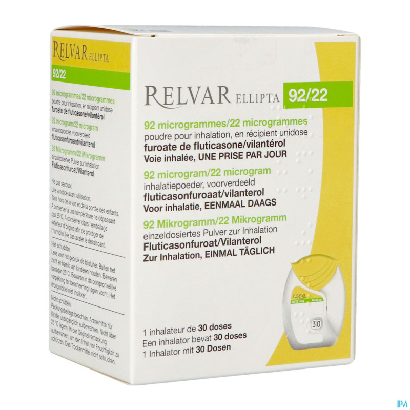 Relvar ellipta  92/22mcg pdr inhal    1x30dose pip