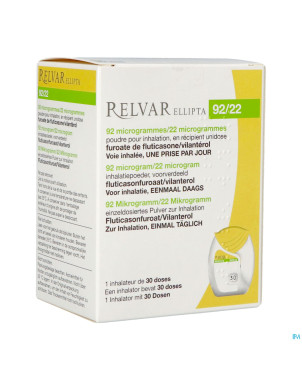 Relvar ellipta  92/22mcg pdr inhal    1x30dose pip