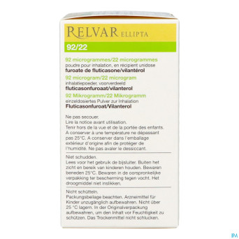 Relvar ellipta  92/22mcg pdr inhal    1x30dose pip