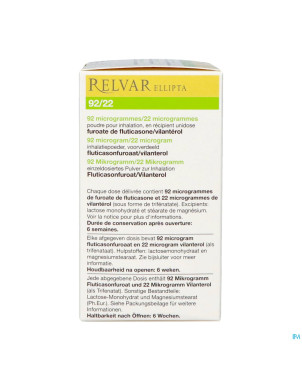 Relvar ellipta  92/22mcg pdr inhal    1x30dose pip