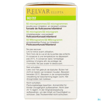 Relvar ellipta  92/22mcg pdr inhal    1x30dose pip