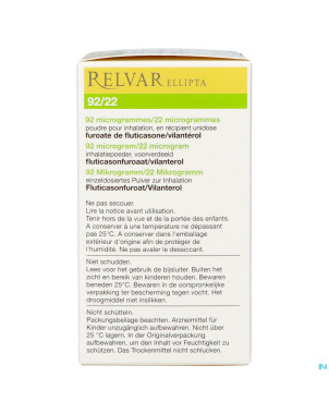 Relvar ellipta  92/22mcg pdr inhal    1x30dose pip