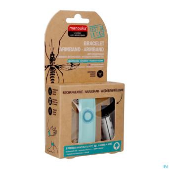 Manouka bracelet a/moustiques uni turquoise