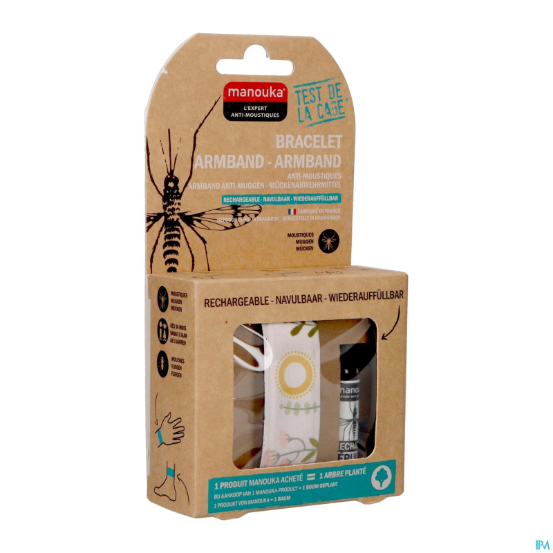 Manouka bracelet a/moustiques floral