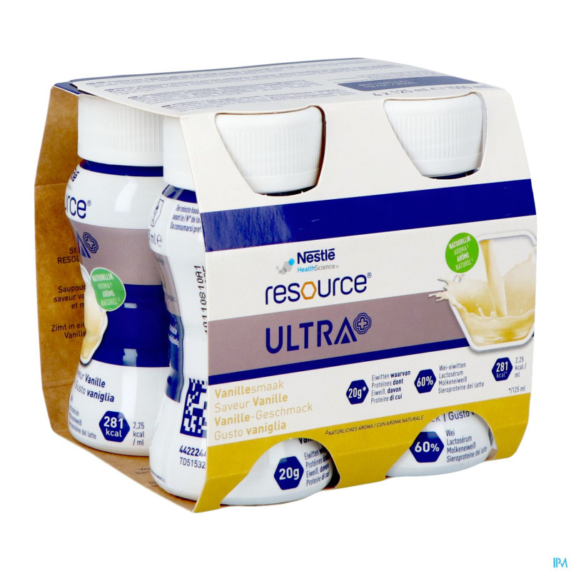 Resource ultra+ saveur vanille 4x125ml nf