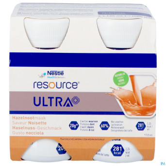 Resource ultra+ saveur noisette 4x125ml