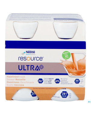 Resource ultra+ saveur noisette 4x125ml
