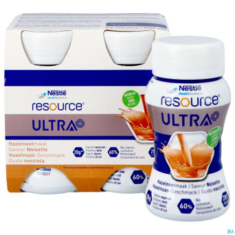 Resource ultra+ saveur noisette 4x125ml