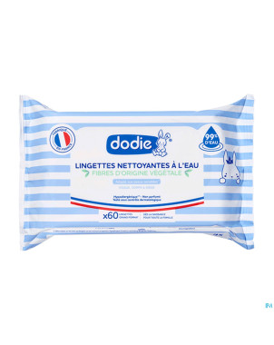 Dodie lingettes nettoyant.dermo-apaisantes 3en1 60