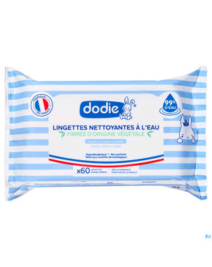 Dodie lingettes nettoyant.dermo-apaisantes 3en1 60