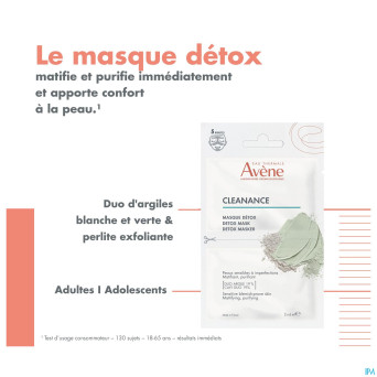 Avene cleanance masque detox 2x6ml