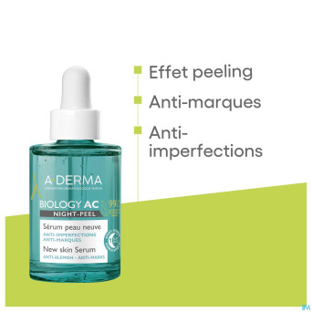 Aderma biology ac night peel serum a/imperf.  30ml
