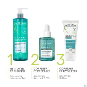 Aderma biology ac night peel serum a/imperf.  30ml