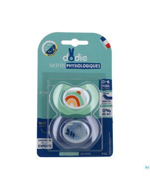 Dodie sucette duo physio 0-6m jour&nuit p30