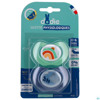 Dodie sucette duo physio 0-6m jour&nuit p30