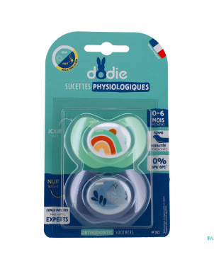 Dodie sucette duo physio 0-6m jour&nuit p30