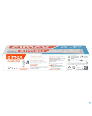Elmex a/caries original dentifrice 2x75ml
