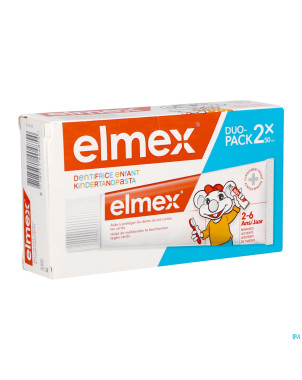 Elmex dentifrice enfant 2-6a 2x50ml
