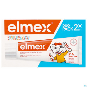 Elmex dentifrice enfant 2-6a 2x50ml