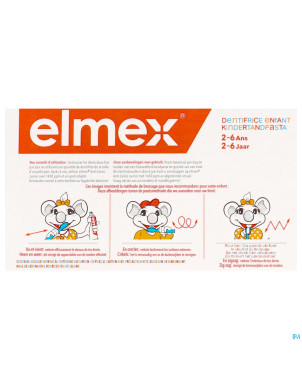 Elmex dentifrice enfant 2-6a 2x50ml