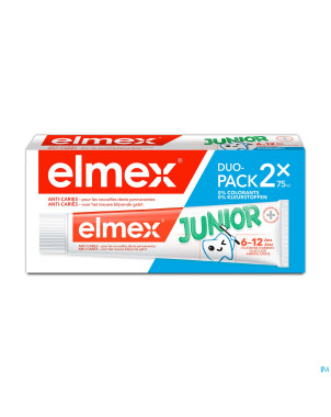 Elmex a/caries junior dentifrice 6-12a tube 2x75ml