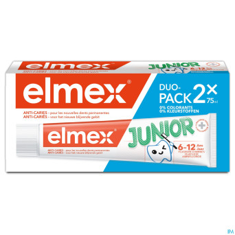 Elmex a/caries junior dentifrice 6-12a tube 2x75ml
