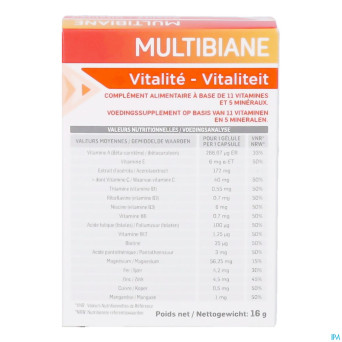 Multibiane vitalite v-caps 30