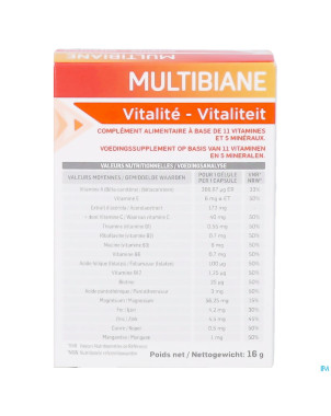 Multibiane vitalite v-caps 30