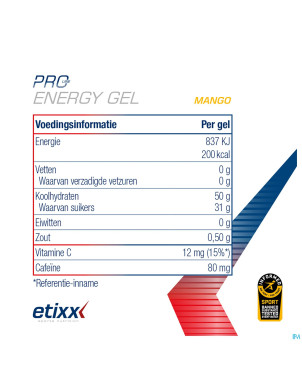 Etixx double carb energ.gel line+caff.mango12x60ml