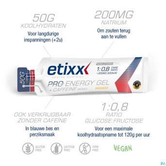 Etixx double carb energ.gel line+caff.mango12x60ml