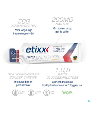 Etixx double carb energ.gel line+caff.mango12x60ml