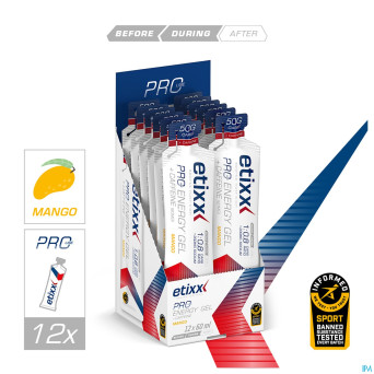 Etixx double carb energ.gel line+caff.mango12x60ml