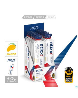 Etixx double carb energ.gel line+caff.mango12x60ml