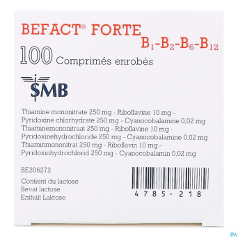 Befact forte b1-b2-b6-b12 comp enrobe 100