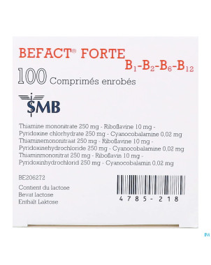 Befact forte b1-b2-b6-b12 comp enrobe 100