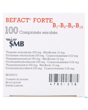 Befact forte b1-b2-b6-b12 comp enrobe 100
