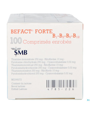 Befact forte b1-b2-b6-b12 comp enrobe 100 ud