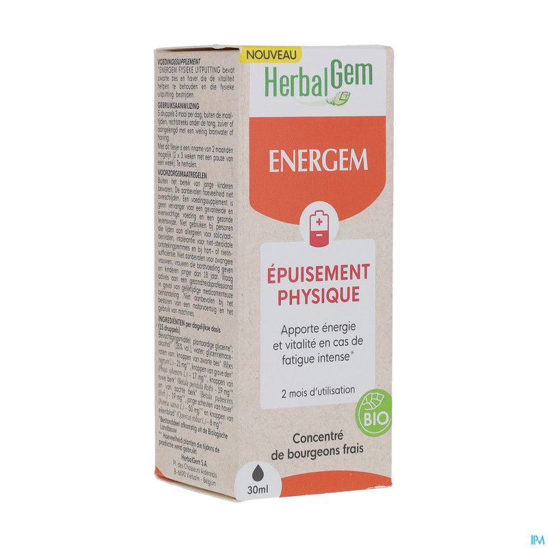 Herbalgem energem epuisement physique goutte 30ml