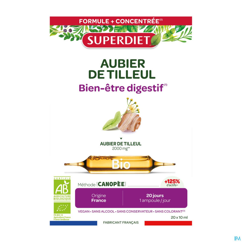 Superdiet bien etre digestif bio amp 20x10ml