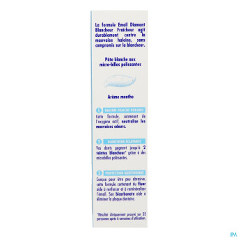 Email diamant dentifrice blancheur fraicheur 75ml