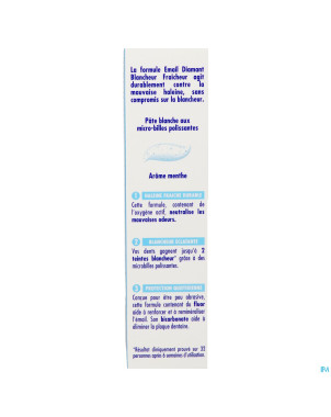 Email diamant dentifrice blancheur fraicheur 75ml