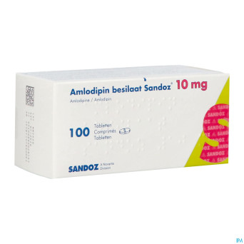 Amlodipine besilaat sandoz pi pharma 10mg comp 100